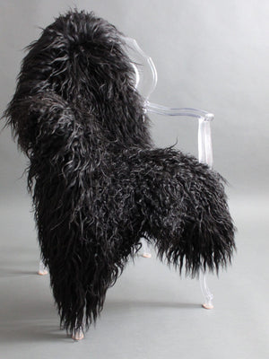 Natural Curly Icelandic Sheepskin Rug Black