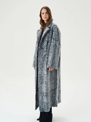 Women Grey Swakara Coat