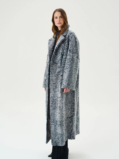 Women Grey Swakara Coat