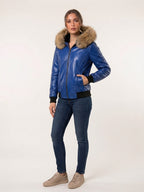 Electric Blue Croc Parka Jacket