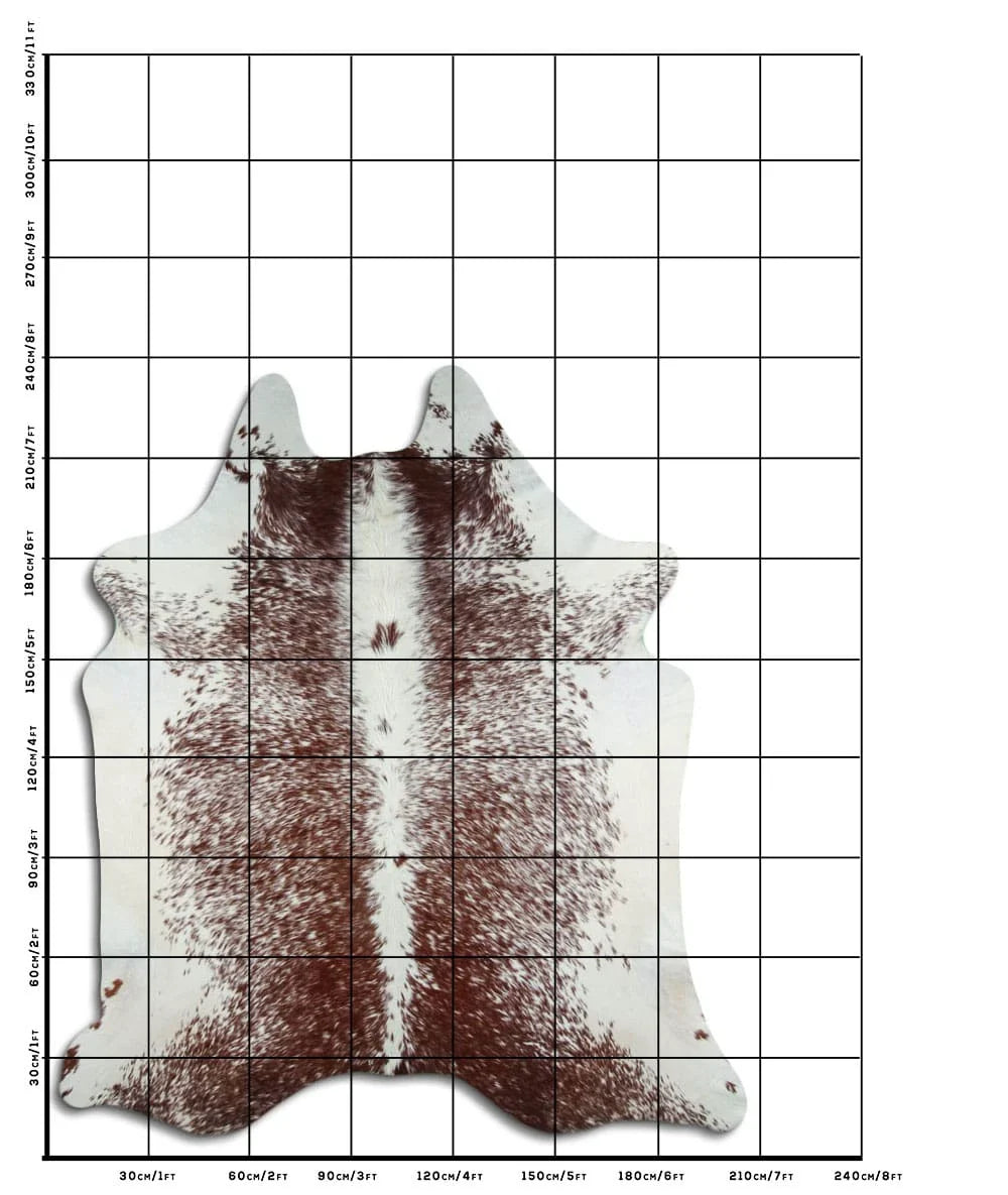 Cowhide Rug Brown & White, Speckled
