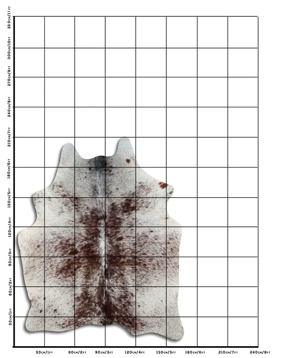 Cowhide Rug Brown & White, Speckled, Medium