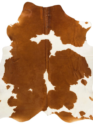 Cowhide Rug Brown & White, Patches, Large