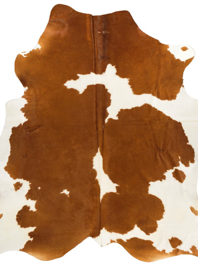 Cowhide Rug Brown & White, Patches, Large