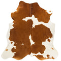 Cowhide Rug Brown & White, Patches, Large