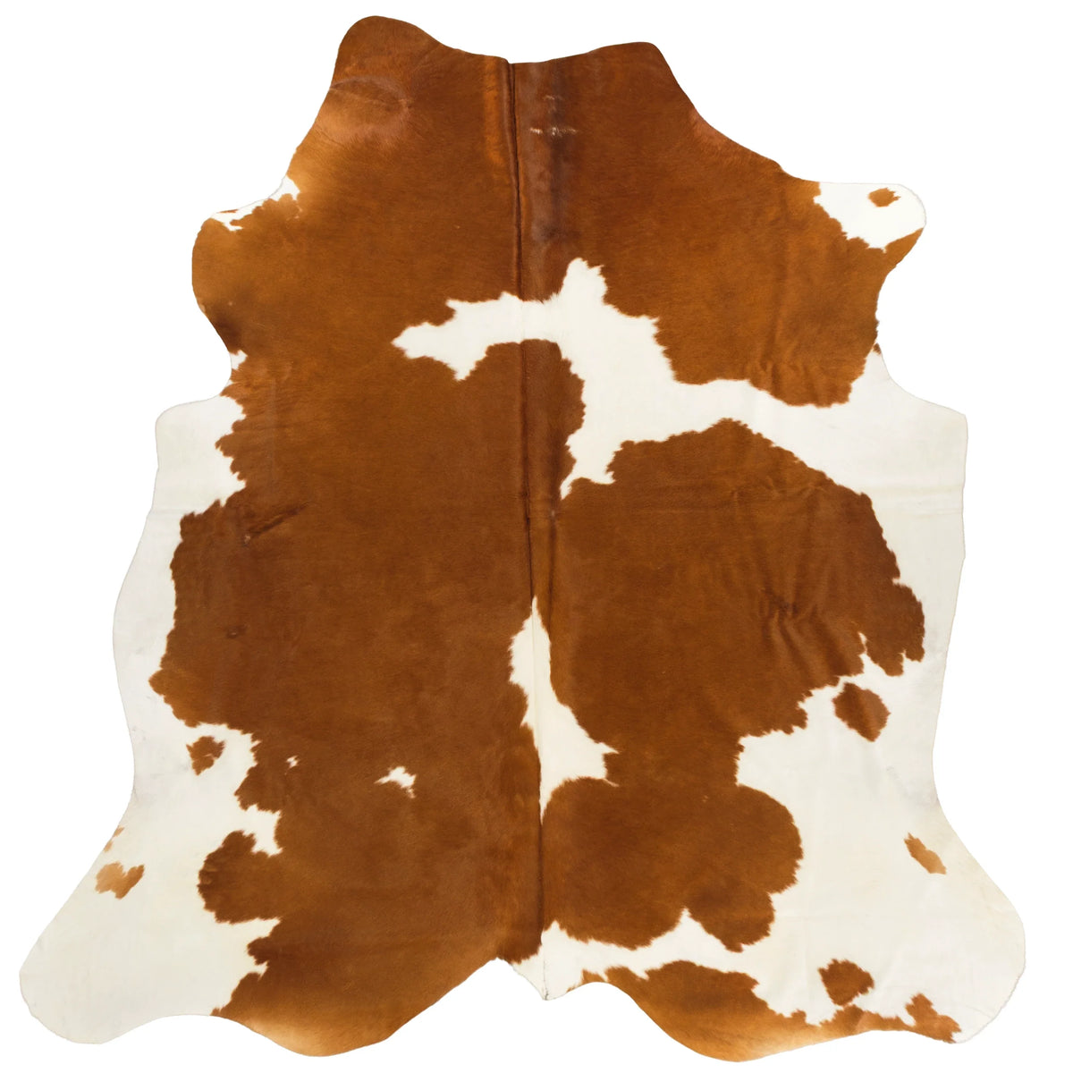 Cowhide Rug Brown & White, Patches, Large