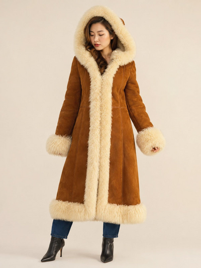 Women Suede Fur Coat