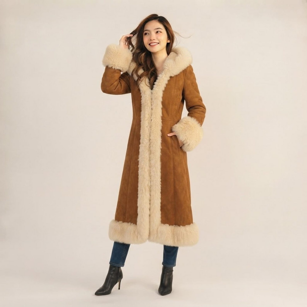 Women Suede Fur Coat