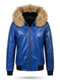 Electric Blue Croc Parka Jacket