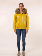 Canary Yellow Croc Parka Jacket